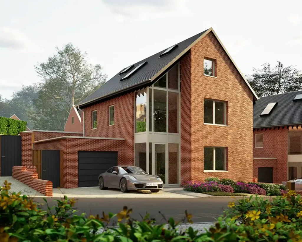 Architectural visualisation of Holkham House at The Lodge, Drayton. Illustrating the MADE BY WOODSMOKE Property Sales Kit bundle.