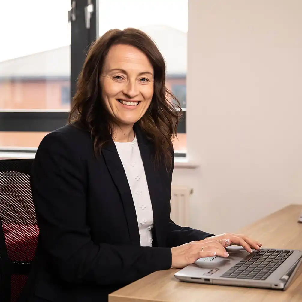 Commercial headshot of a business development manager at a financial services company in Norwich
