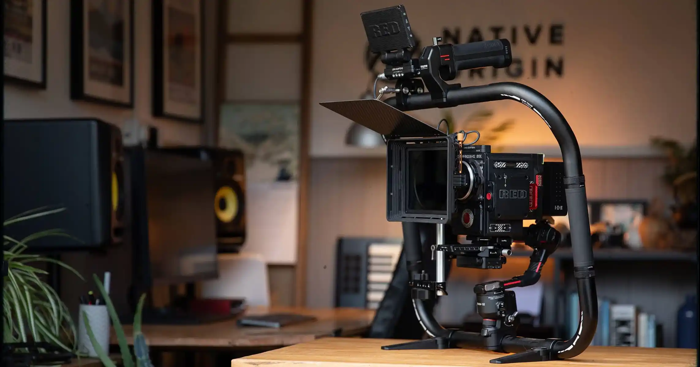 Photograph of a RED Dragon digital cinema camera, an in-house piece of camera equipment for MADE BY WOODSMOKE