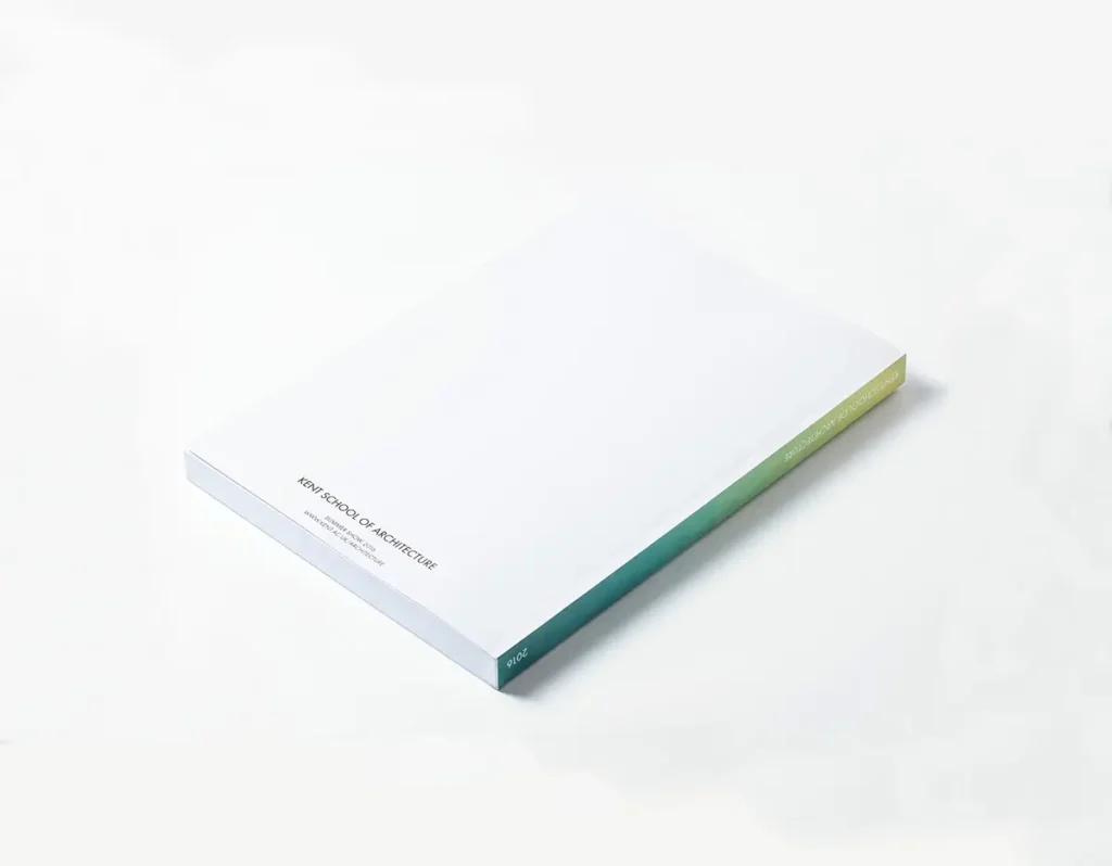 Photograph of the rear cover of the Kent School of Architecture catalogue