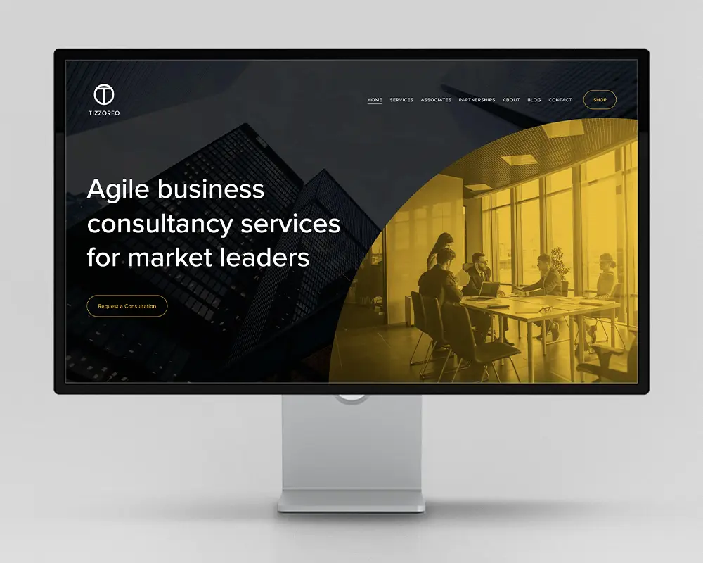 Image of the Tizzoreo website displayed on a computer screen.