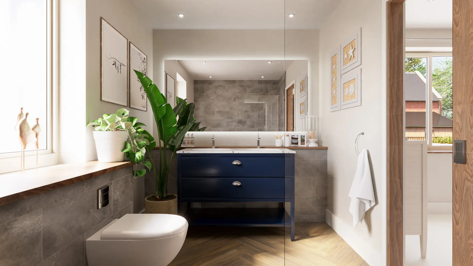 Interior visual of the en-suite at Holkham House