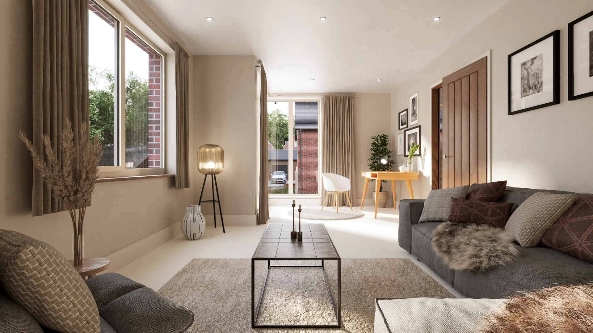 Architectural visualisation of the sitting room at Holkham House
