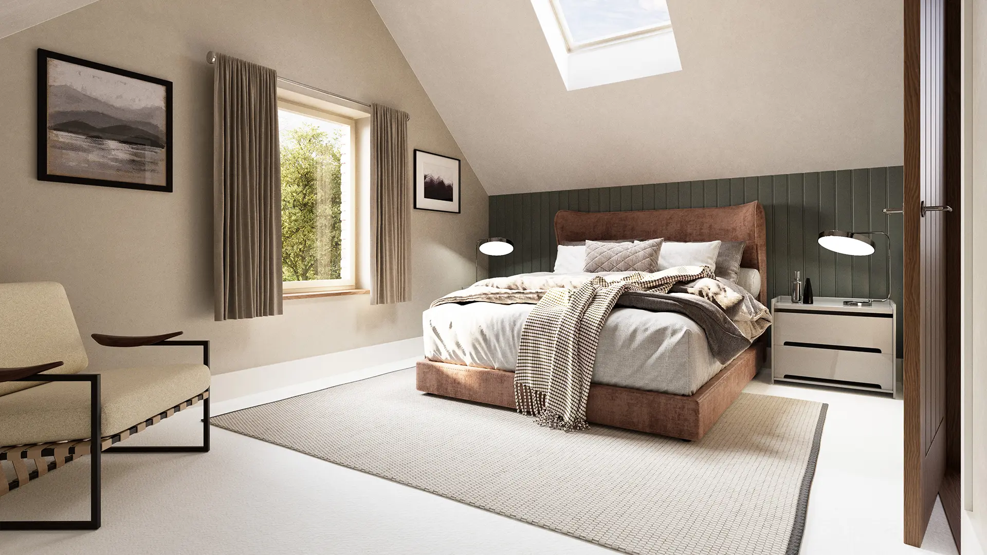 Rendered image of bedroom 3 of Wells House