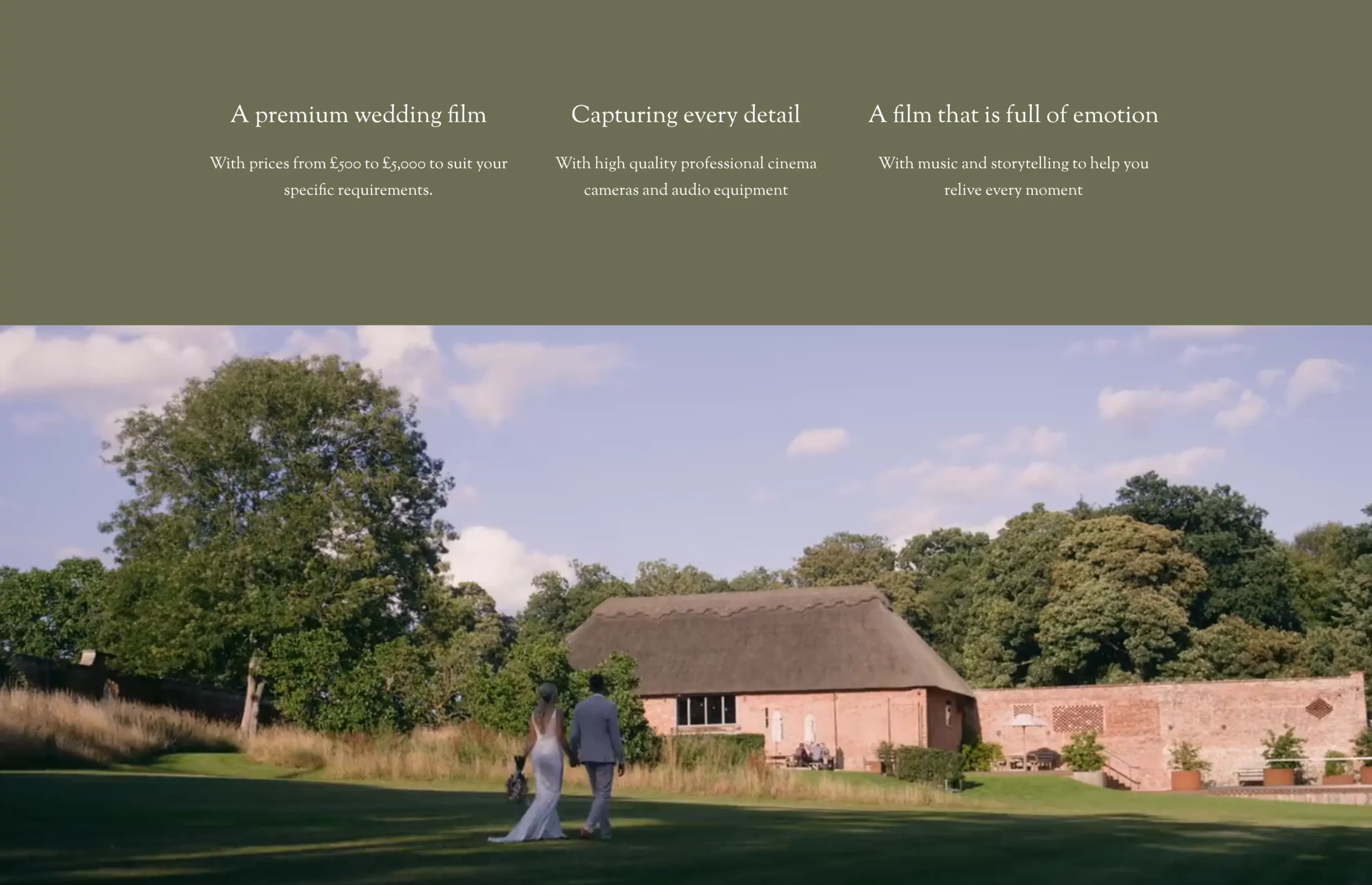 Screenshot of the NWV website showing a couple working towards a barn in Norfolk