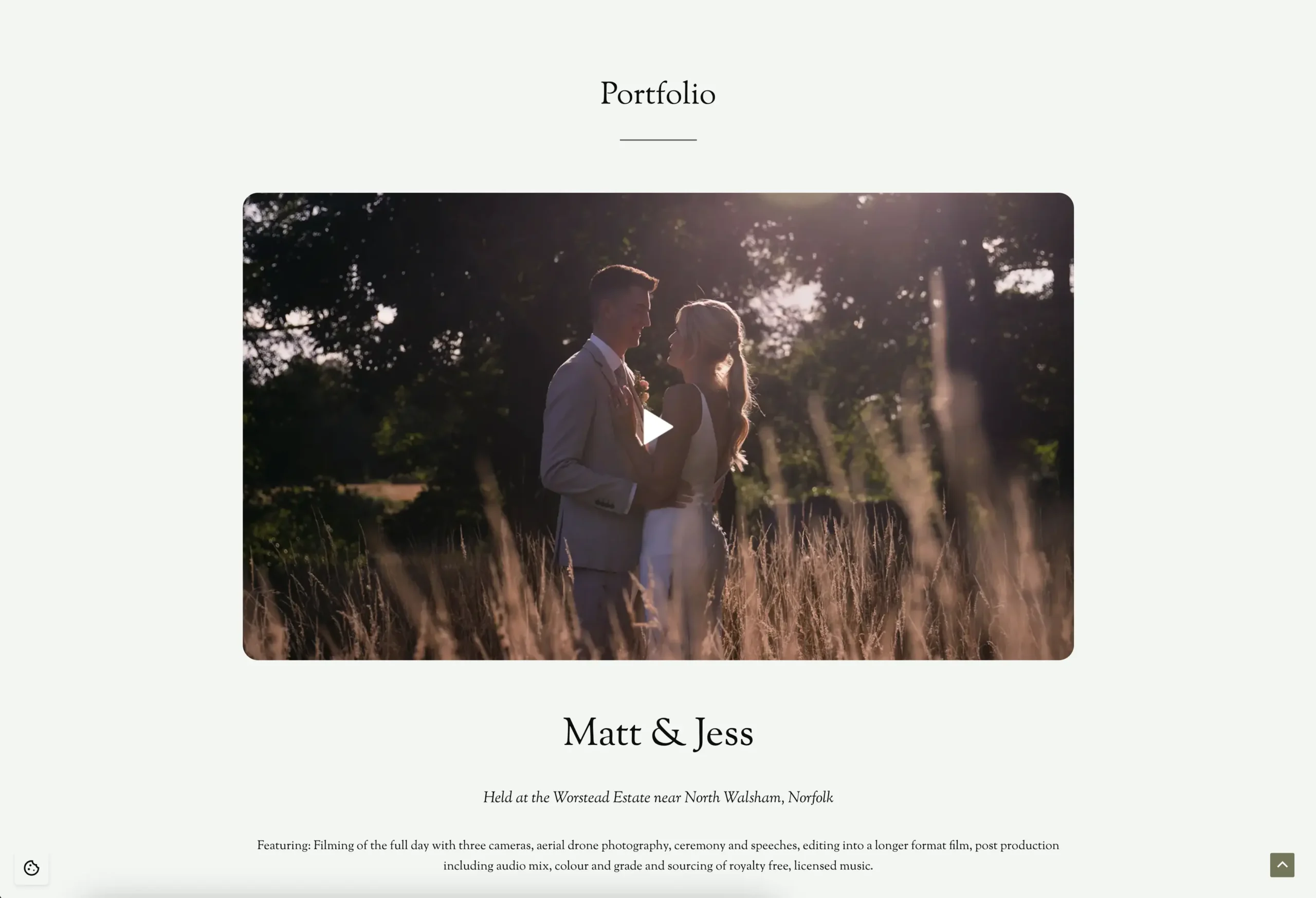 Screenshot of the NWV website showing the portfolio section