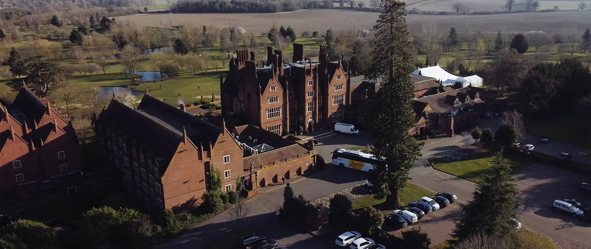 Aerial image of Dunston Hall in Norfolk, the location for a farming event